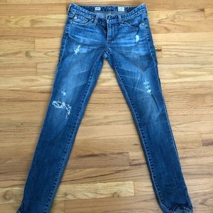 AG Medium wash destroyed jeans